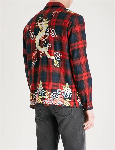 gucci dragon embroidered shirt replica|gucci inspired shirt.